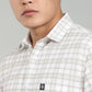 Men’s Elegant White Checked Casual Shirt – Premium Plaid Full Sleeve Shirt