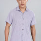 Men’s Short Sleeve Casual Shirt(Purple) – Premium Cotton Blend | Lightweight & Breathable