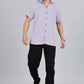 Men’s Short Sleeve Casual Shirt(Purple) – Premium Cotton Blend | Lightweight & Breathable