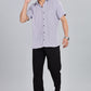 Men’s Short Sleeve Casual Shirt(Purple) – Premium Cotton Blend | Lightweight & Breathable