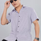 Men’s Short Sleeve Casual Shirt(Purple) – Premium Cotton Blend | Lightweight & Breathable