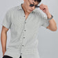 Men’s Short Sleeve Casual Shirt(Olive Green) – Premium Cotton Blend | Lightweight & Breathable