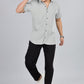 Men’s Short Sleeve Casual Shirt(Olive Green) – Premium Cotton Blend | Lightweight & Breathable