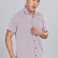 Men’s Short Sleeve Casual Shirt(Marron) – Premium Cotton Blend | Lightweight & Breathable