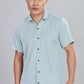 Men’s Short Sleeve Casual Shirt(AQUE) – Premium Cotton Blend | Lightweight & Breathable