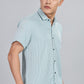 Men’s Short Sleeve Casual Shirt(AQUE) – Premium Cotton Blend | Lightweight & Breathable