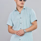 Men’s Short Sleeve Casual Shirt(AQUE) – Premium Cotton Blend | Lightweight & Breathable