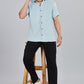 Men’s Short Sleeve Casual Shirt(AQUE) – Premium Cotton Blend | Lightweight & Breathable