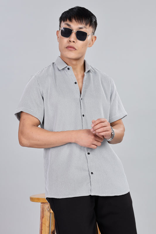 Men’s Short Sleeve Casual Shirt(BLACK) – Premium Cotton Blend | Lightweight & Breathable