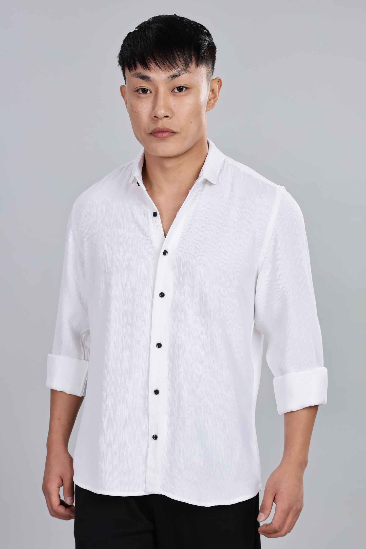 Men’s Premium Textured Shirt(White) – Luxurious Fabric, Timeless Style | Wear Confidence, Own the Moment