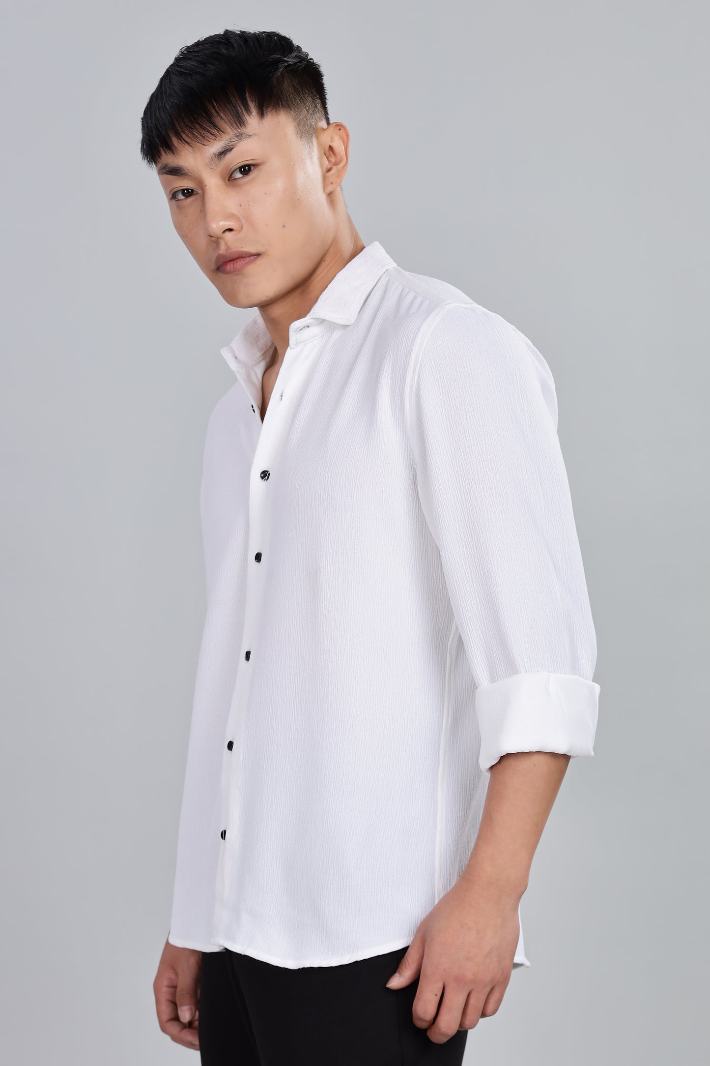 Men’s Premium Textured Shirt(White) – Luxurious Fabric, Timeless Style | Wear Confidence, Own the Moment