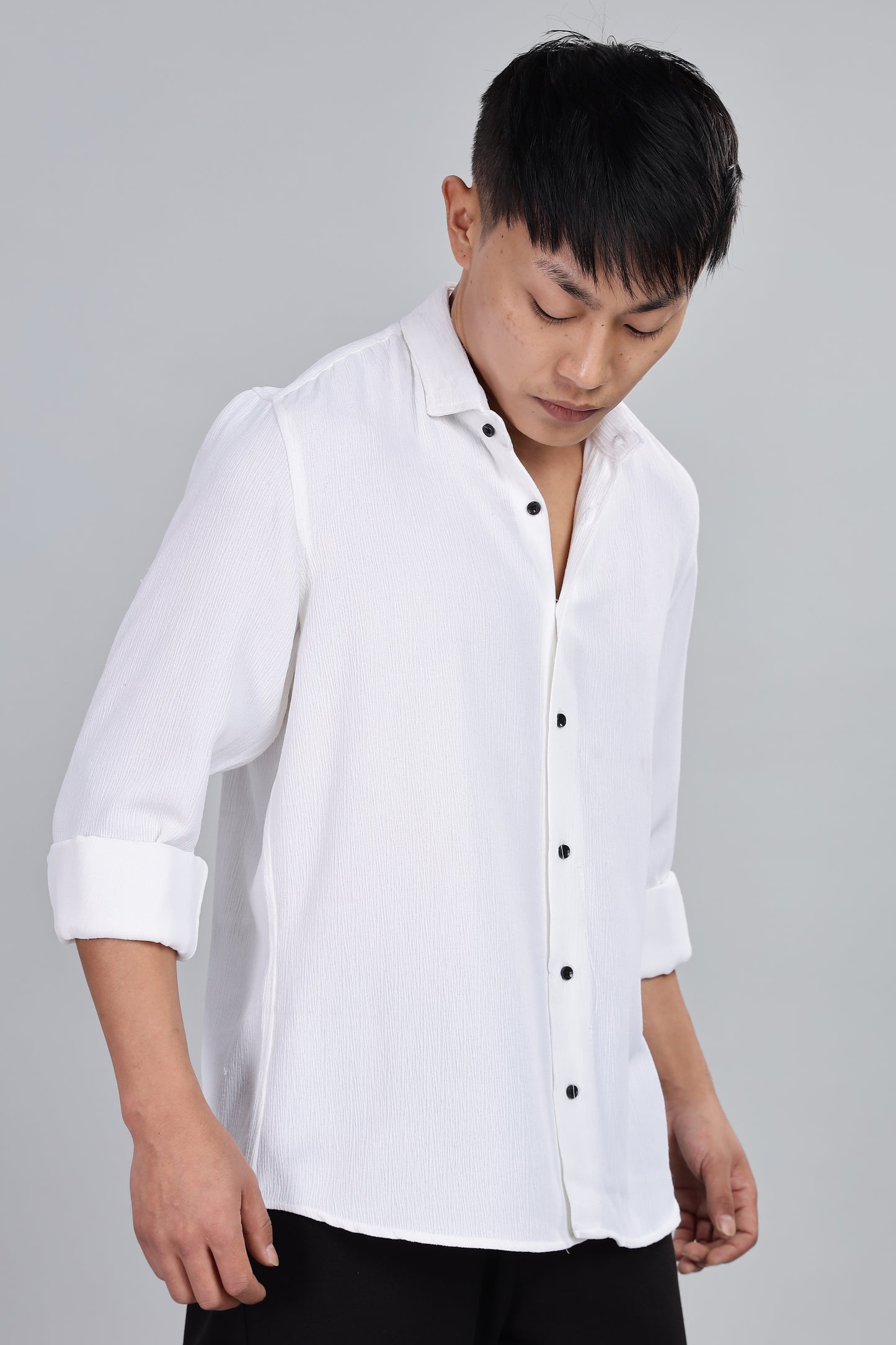 Men’s Premium Textured Shirt(White) – Luxurious Fabric, Timeless Style | Wear Confidence, Own the Moment