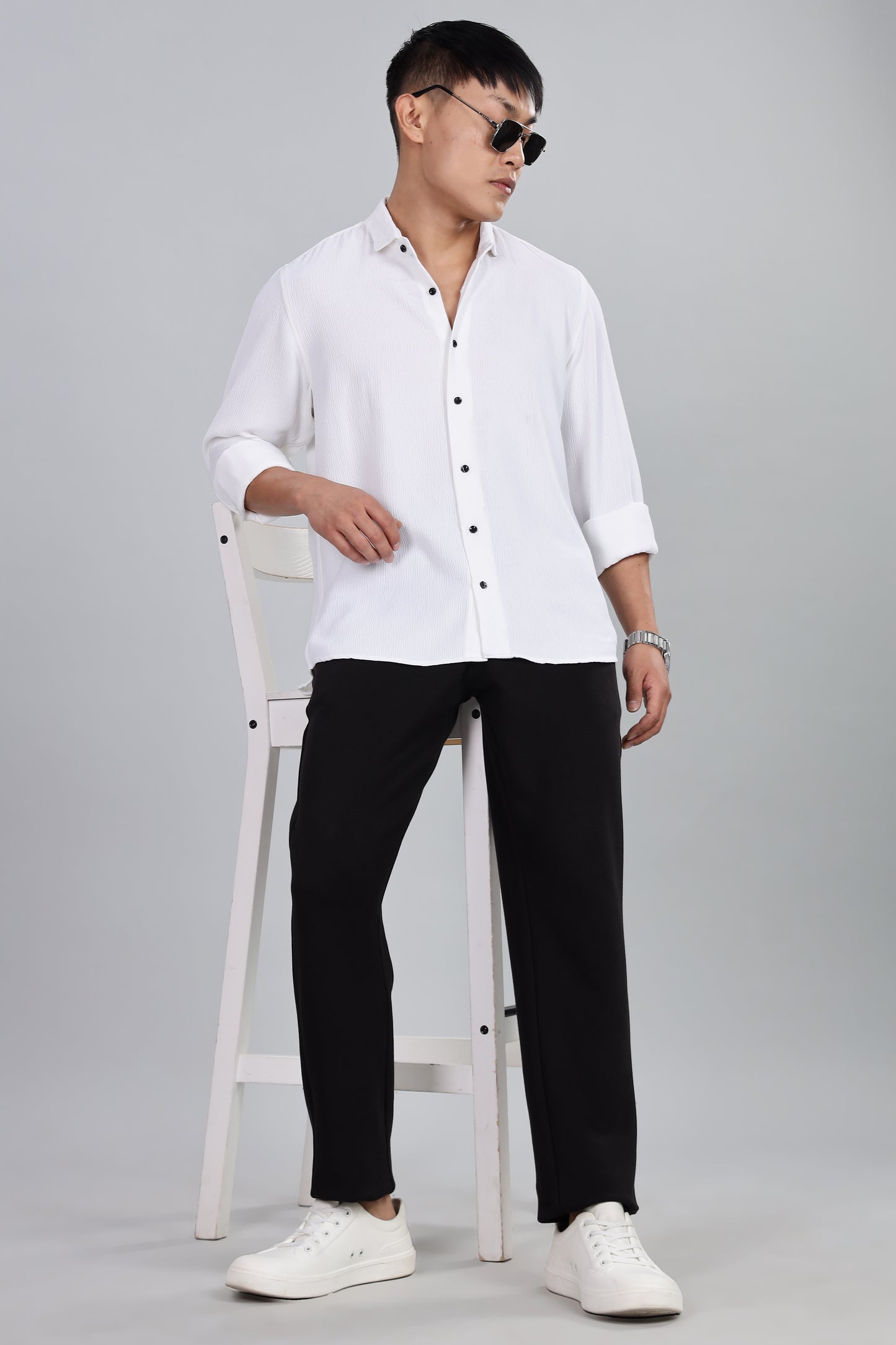 Men’s Premium Textured Shirt(White) – Luxurious Fabric, Timeless Style | Wear Confidence, Own the Moment