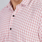 Men’s Premium Checked Shirt – PEACH | Long Sleeve Comfort Fit