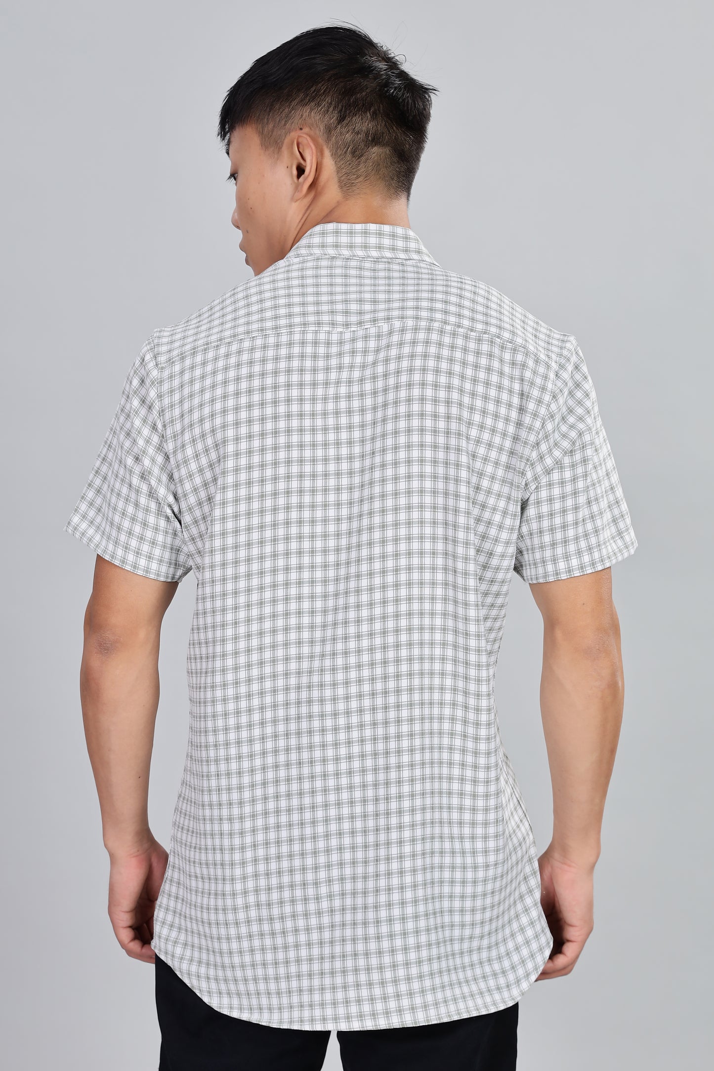 Men’s Premium Checked Shirt – GREY | Long Sleeve Comfort Fit