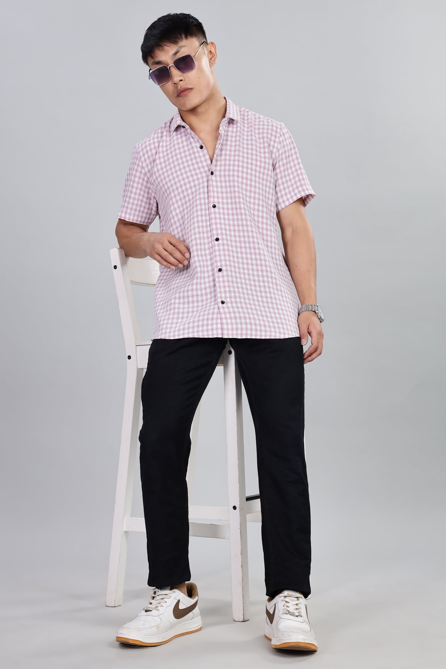 Men’s Premium Checked Shirt – PURPLE | Long Sleeve Comfort Fit