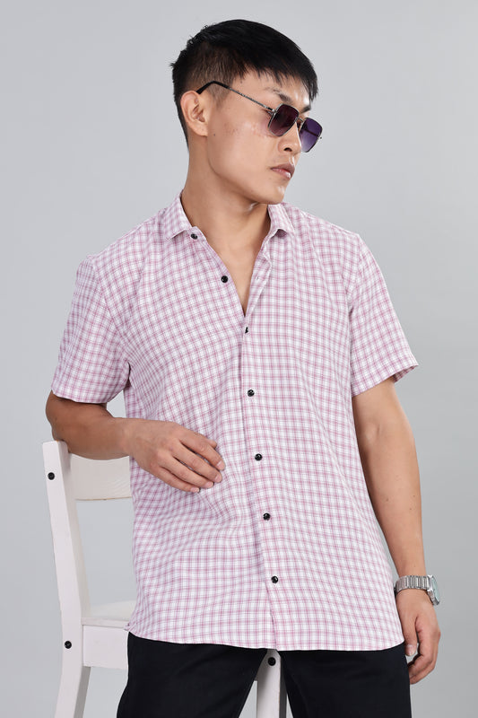 Men’s Premium Checked Shirt – PURPLE | Long Sleeve Comfort Fit