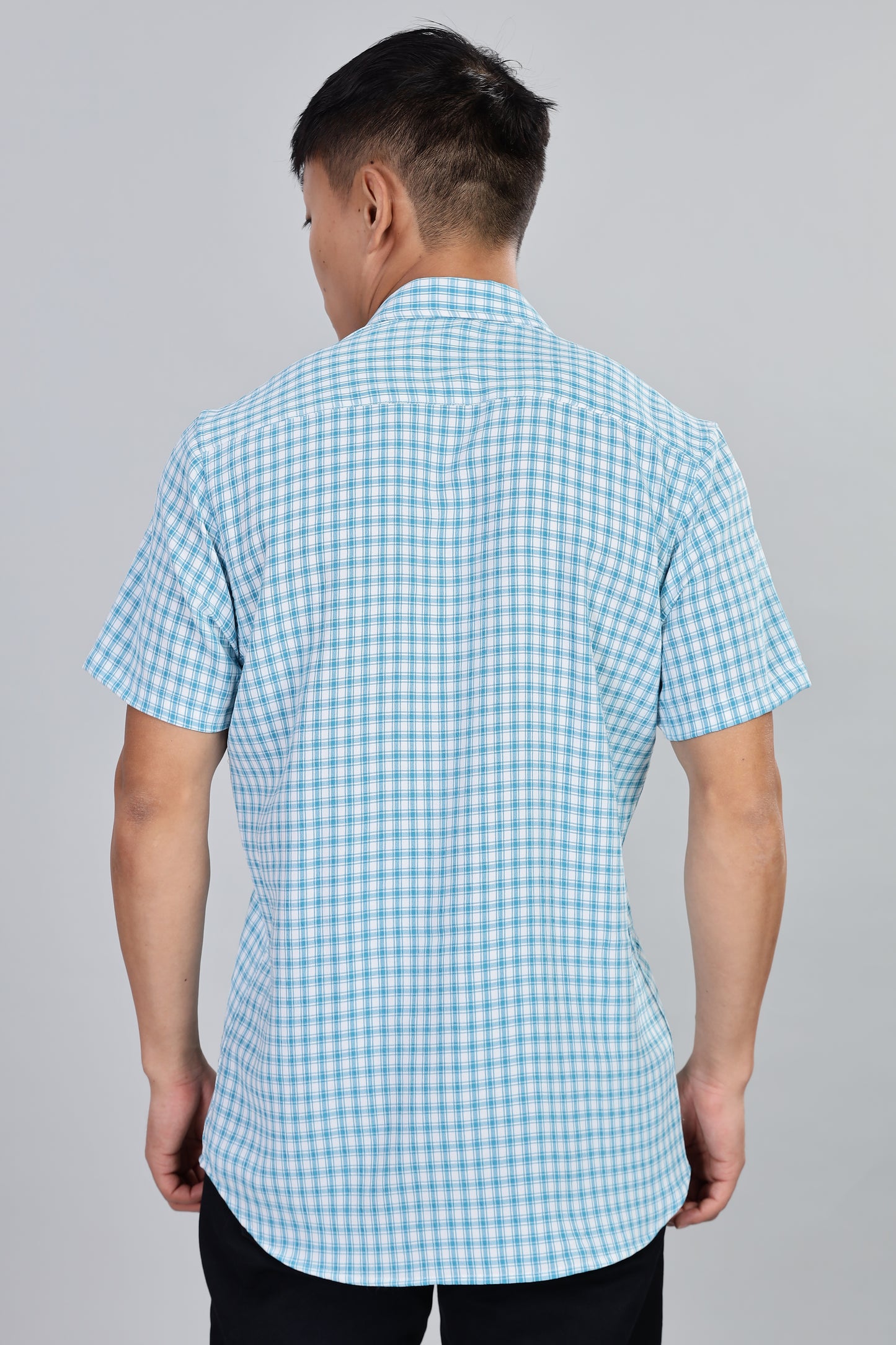 Men’s Premium Checked Shirt – SKY | Long Sleeve Comfort Fit