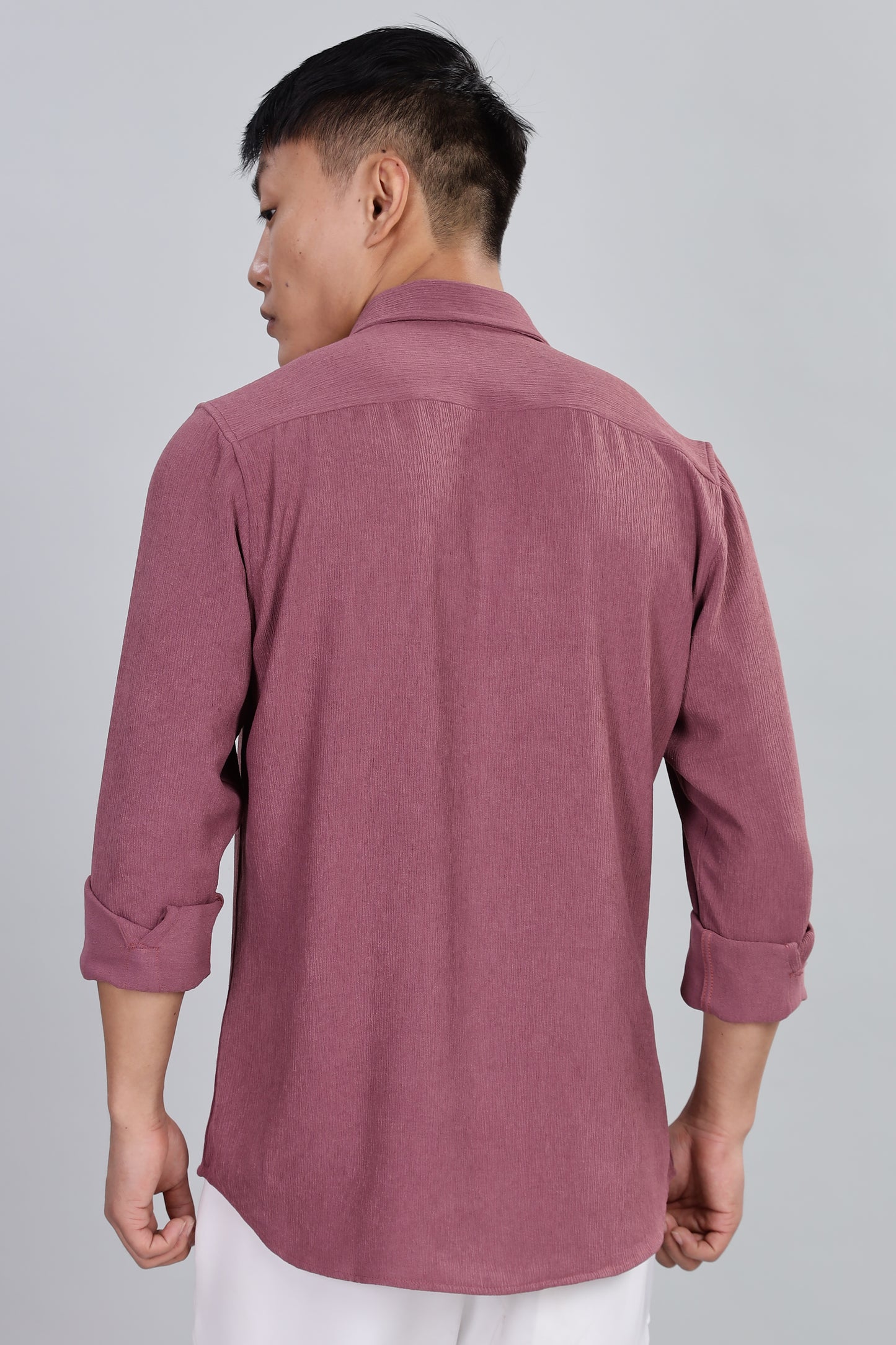 Men’s Premium Textured Shirt(Dusky Rose) – Luxurious Fabric, Timeless Style | Wear Confidence, Own the Moment