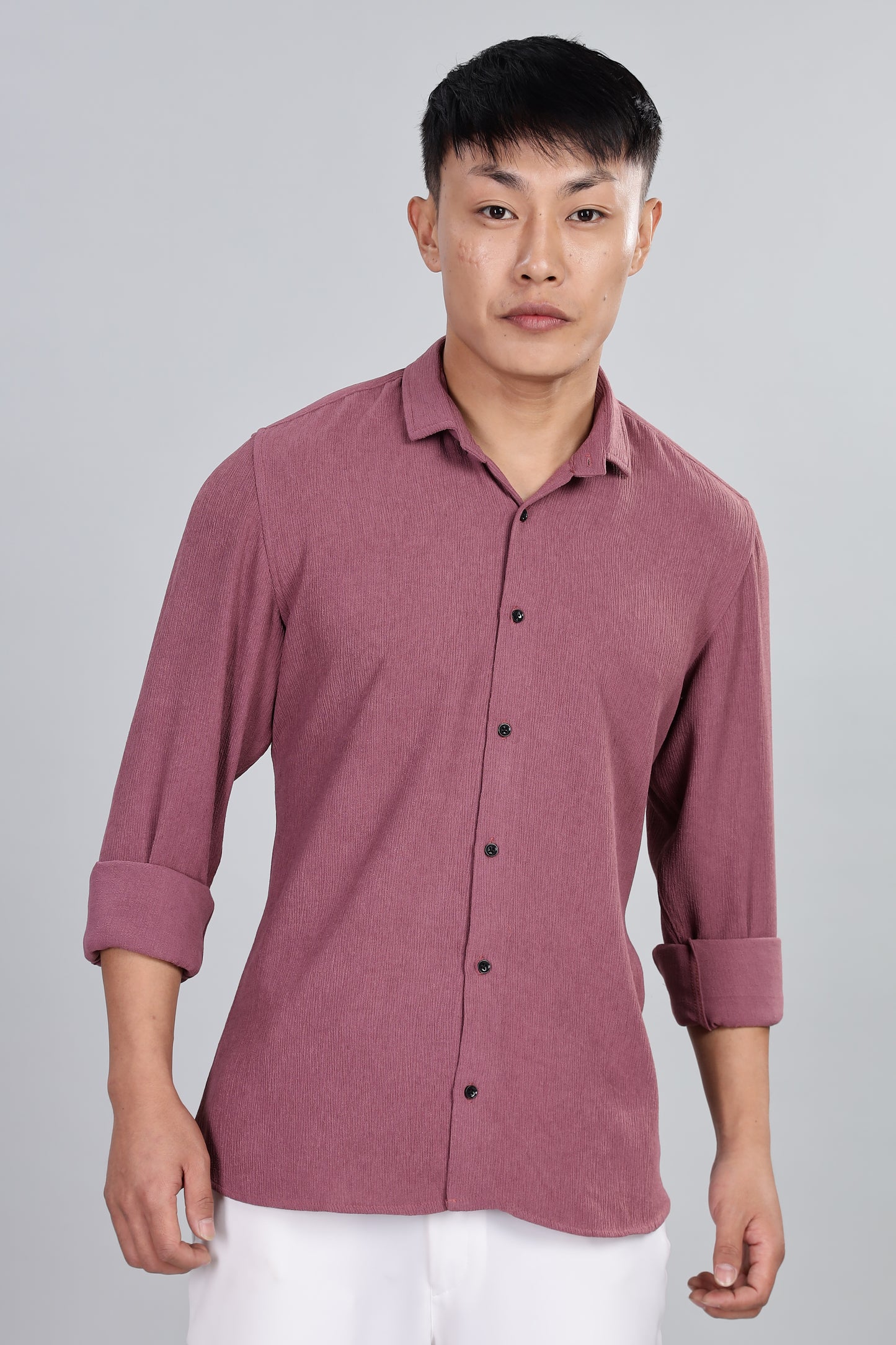 Men’s Premium Textured Shirt(Dusky Rose) – Luxurious Fabric, Timeless Style | Wear Confidence, Own the Moment