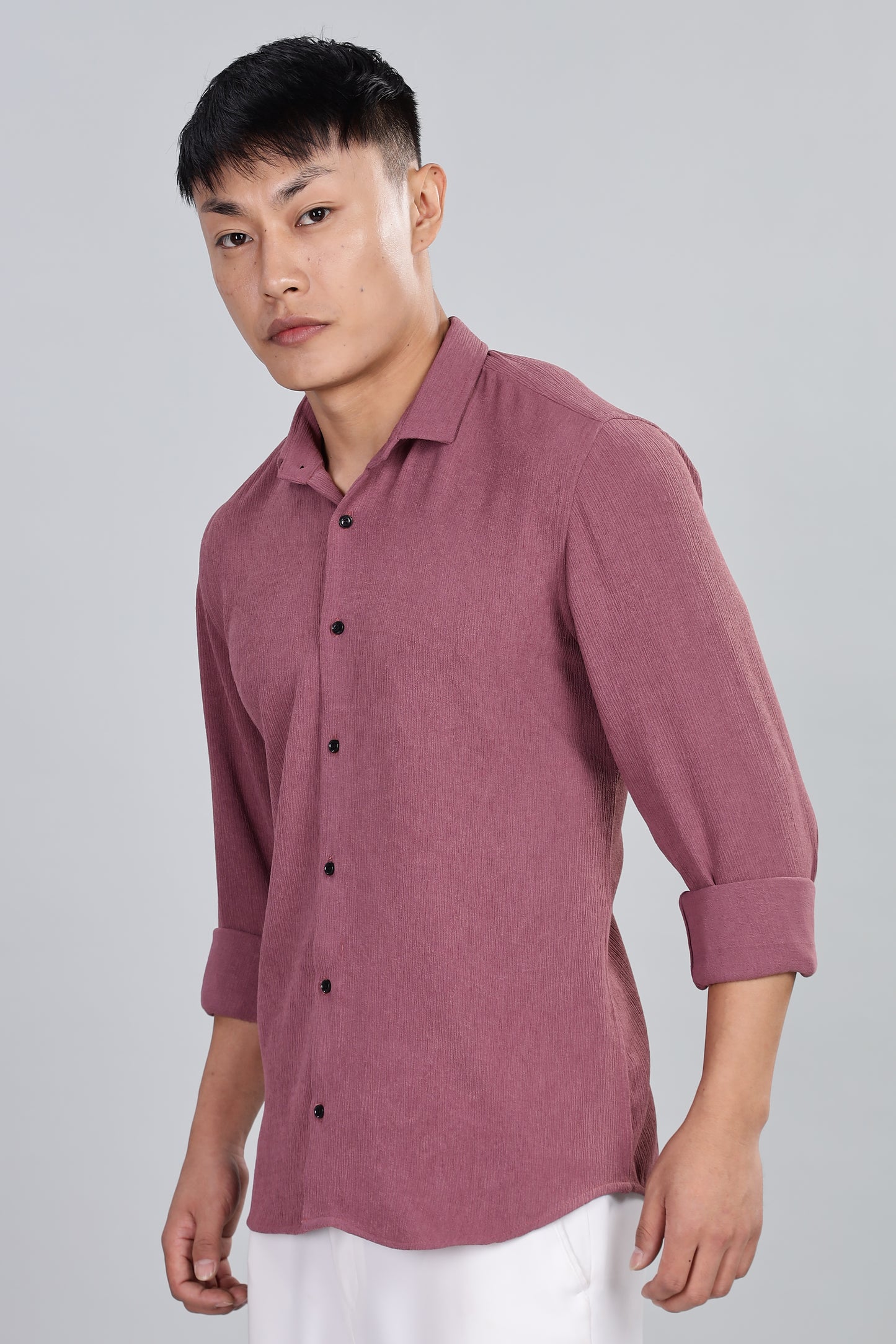 Men’s Premium Textured Shirt(Dusky Rose) – Luxurious Fabric, Timeless Style | Wear Confidence, Own the Moment