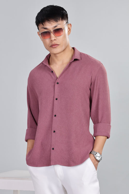 Men’s Premium Textured Shirt(Dusky Rose) – Luxurious Fabric, Timeless Style | Wear Confidence, Own the Moment