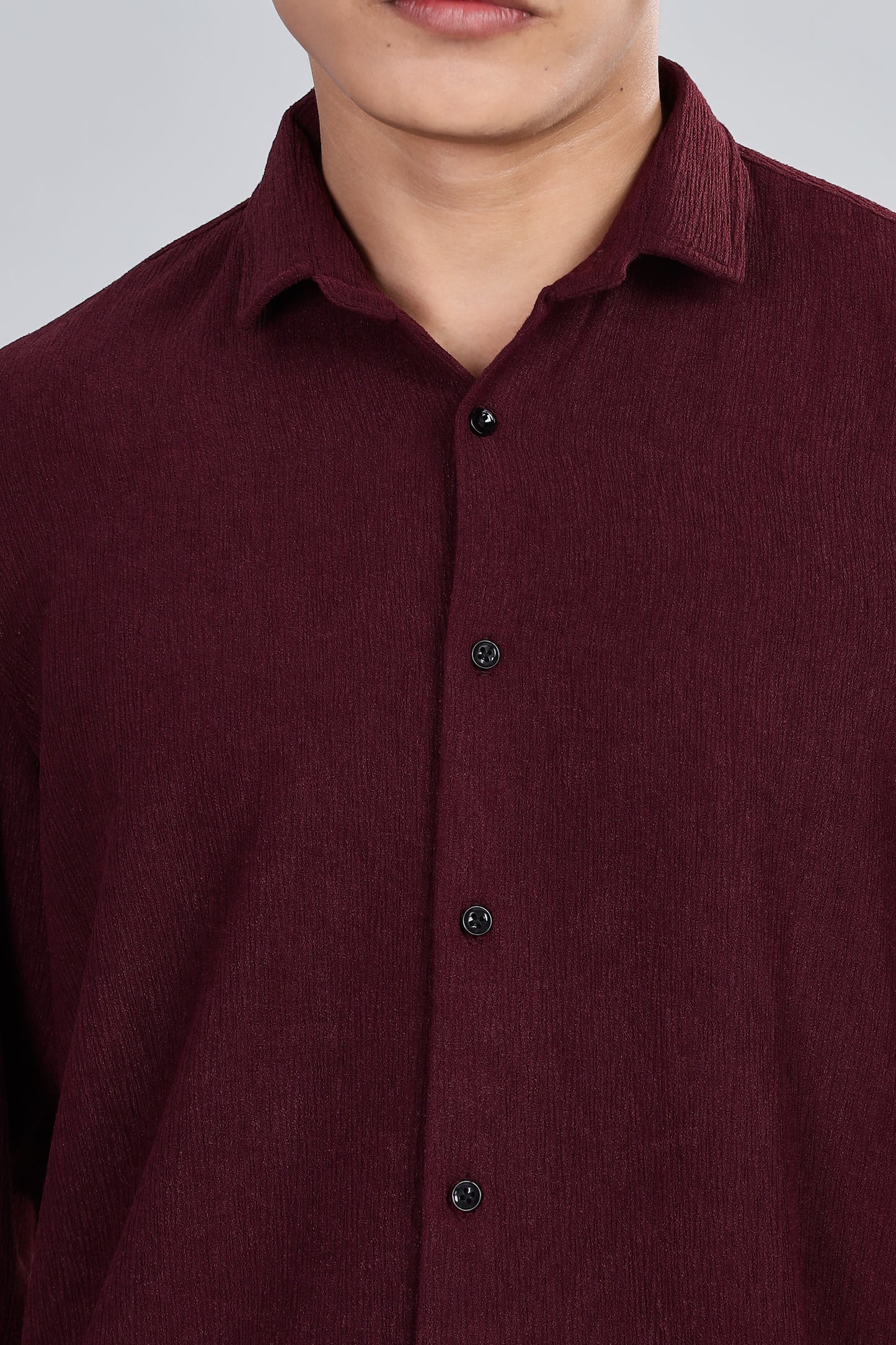 Men’s Premium Textured Shirt(Wine) – Luxurious Fabric, Timeless Style | Wear Confidence, Own the Moment