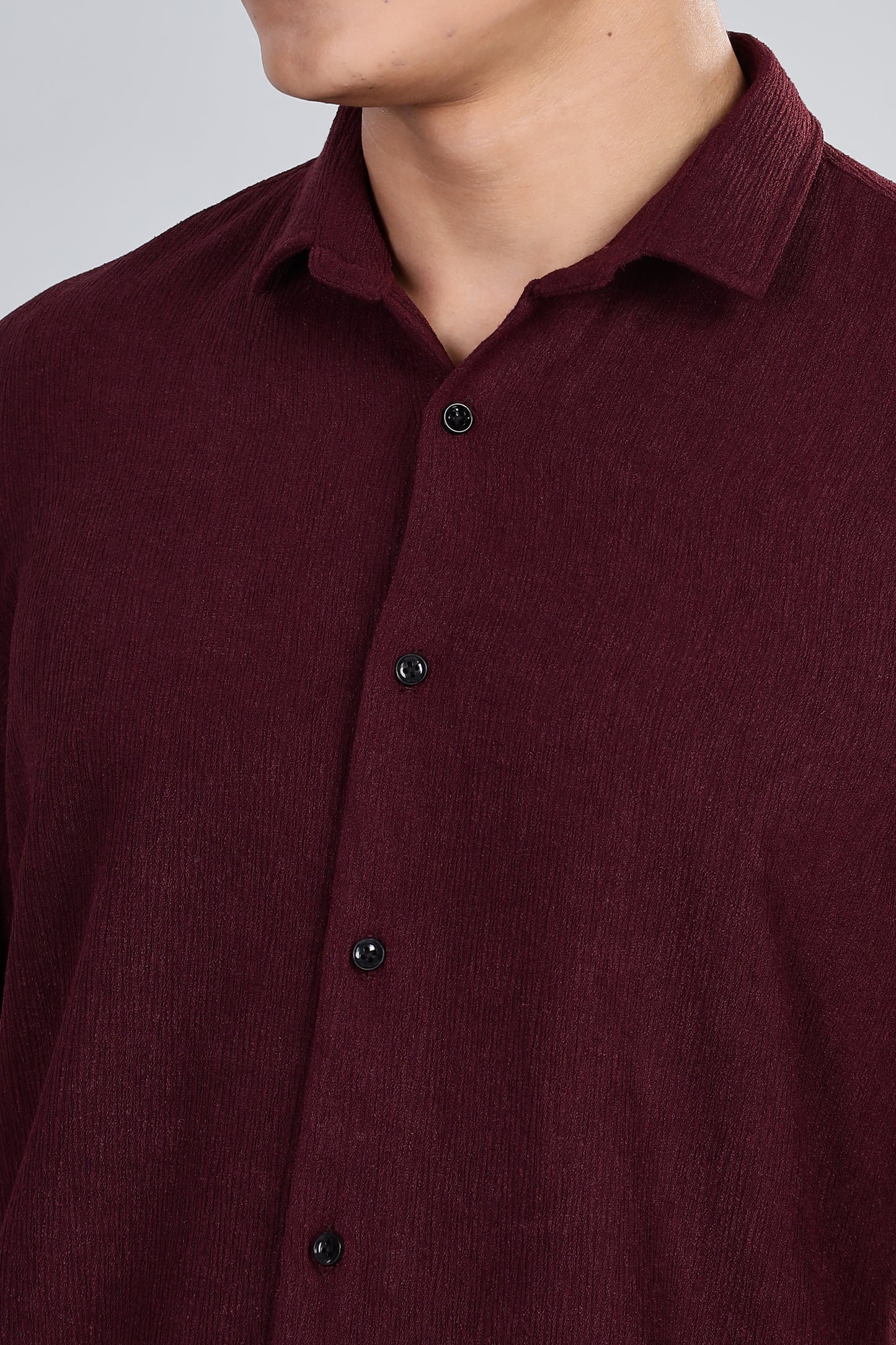 Men’s Premium Textured Shirt(Wine) – Luxurious Fabric, Timeless Style | Wear Confidence, Own the Moment