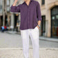 Men’s Premium Textured Shirt(Dark-Purple) – Luxurious Fabric, Timeless Style | Wear Confidence, Own the Moment