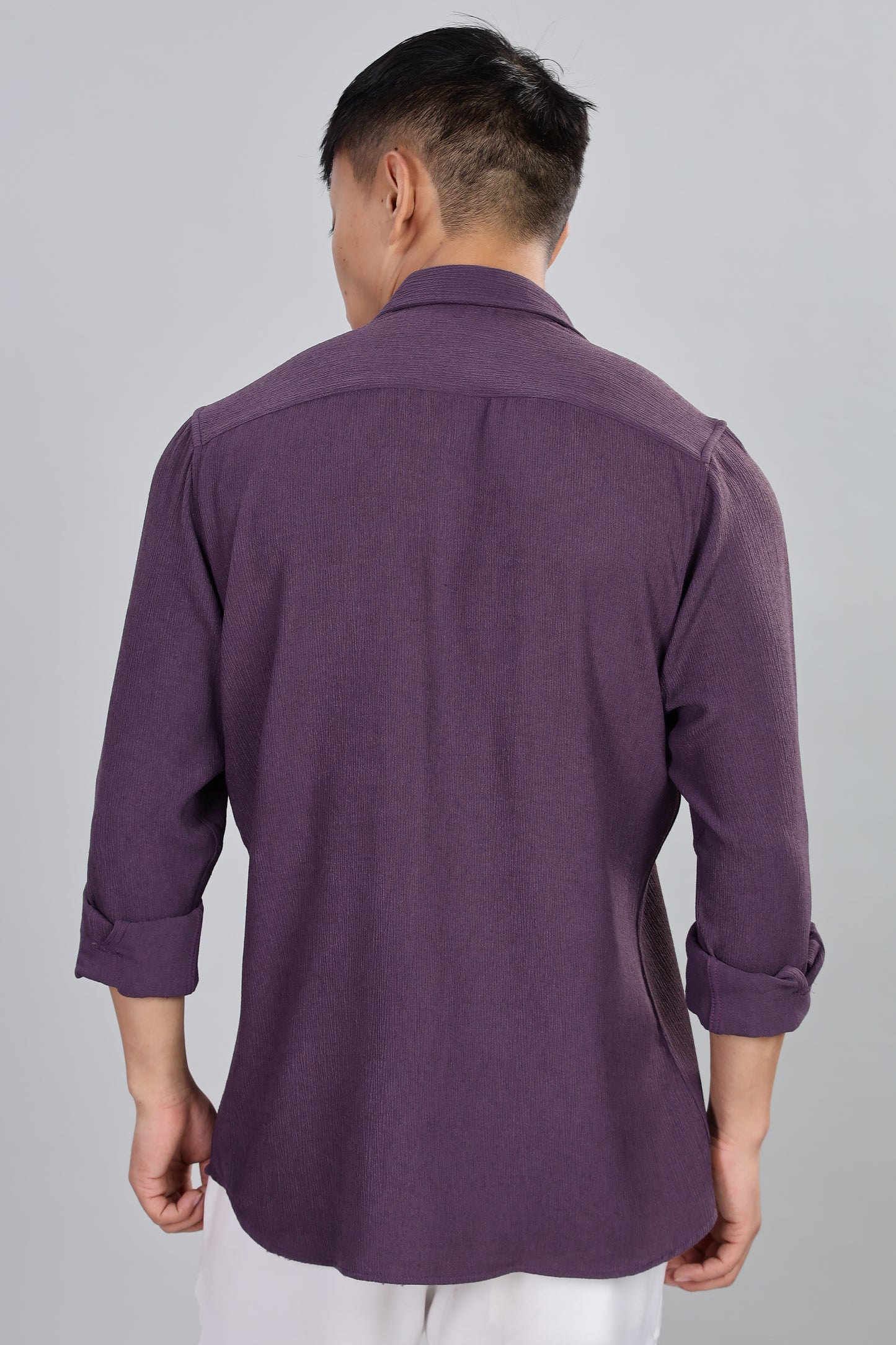 Men’s Premium Textured Shirt(Dark-Purple) – Luxurious Fabric, Timeless Style | Wear Confidence, Own the Moment