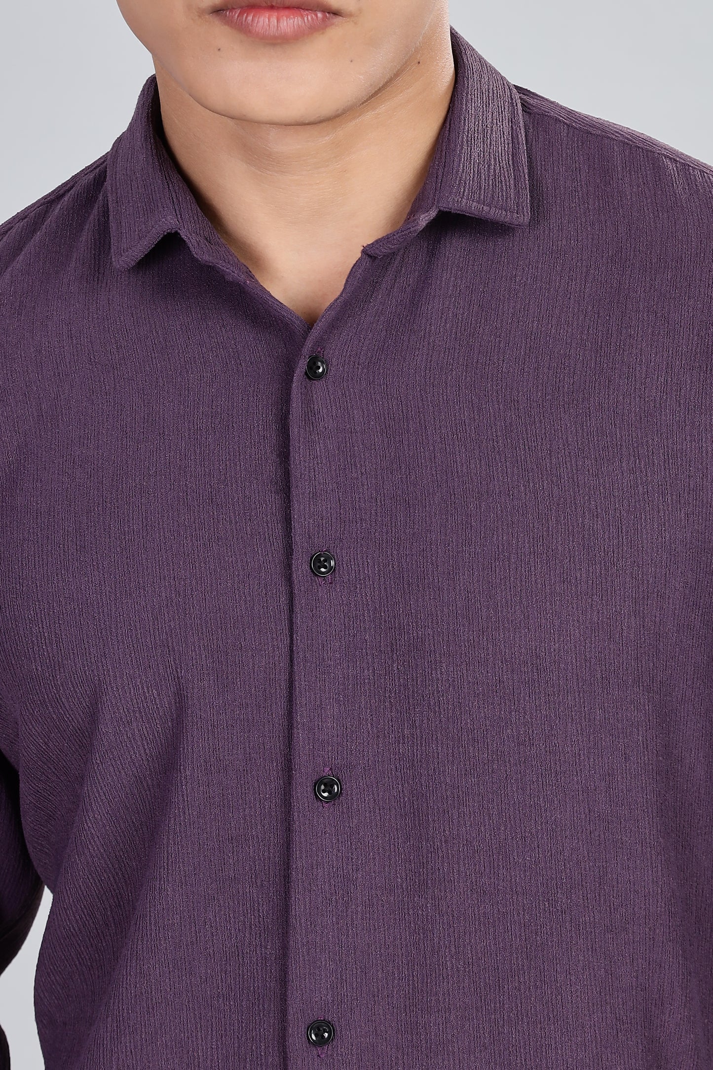 Men’s Premium Textured Shirt(Dark-Purple) – Luxurious Fabric, Timeless Style | Wear Confidence, Own the Moment