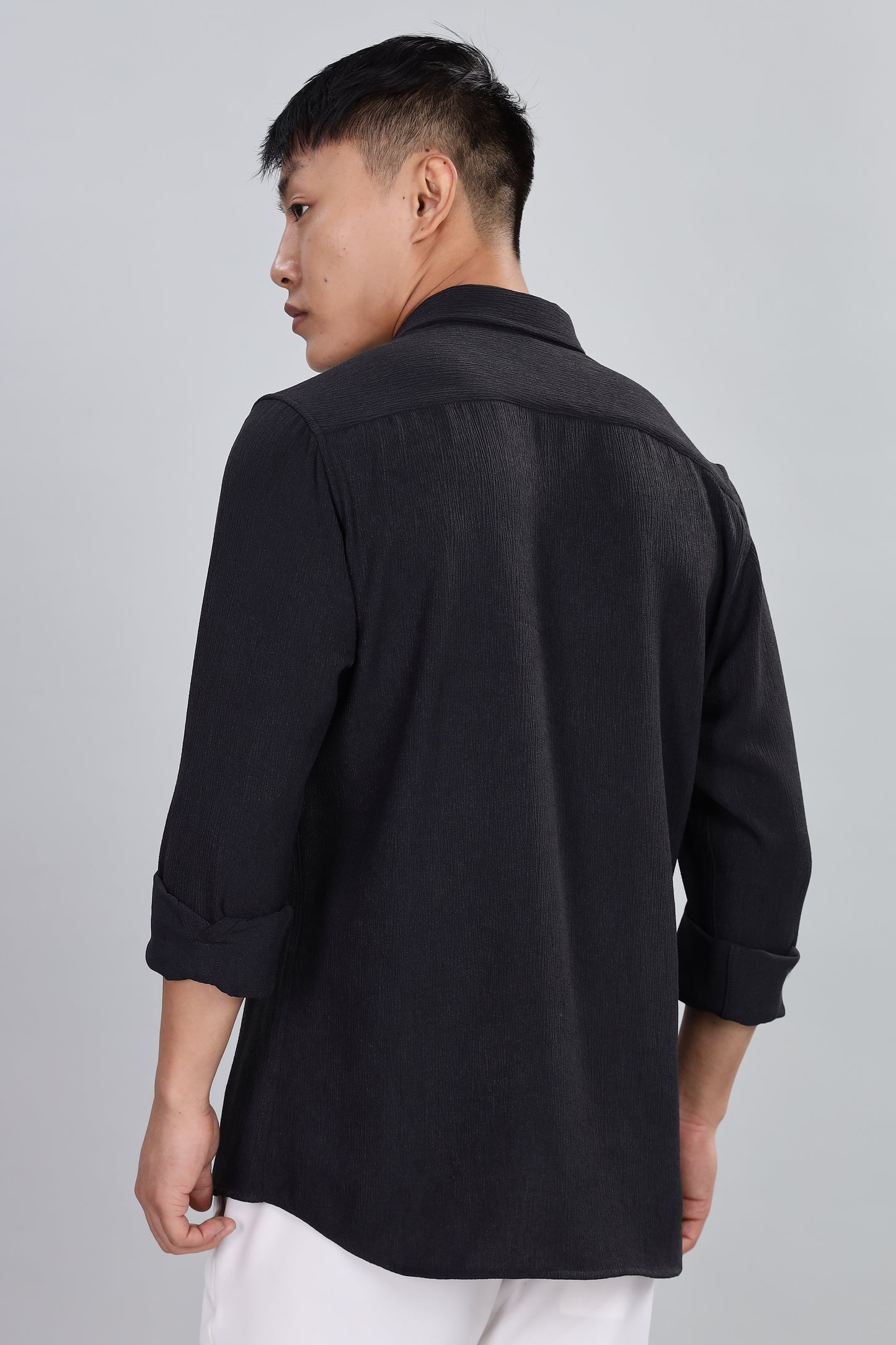 Men’s Premium Textured Shirt(Black) – Luxurious Fabric, Timeless Style | Wear Confidence, Own the Moment