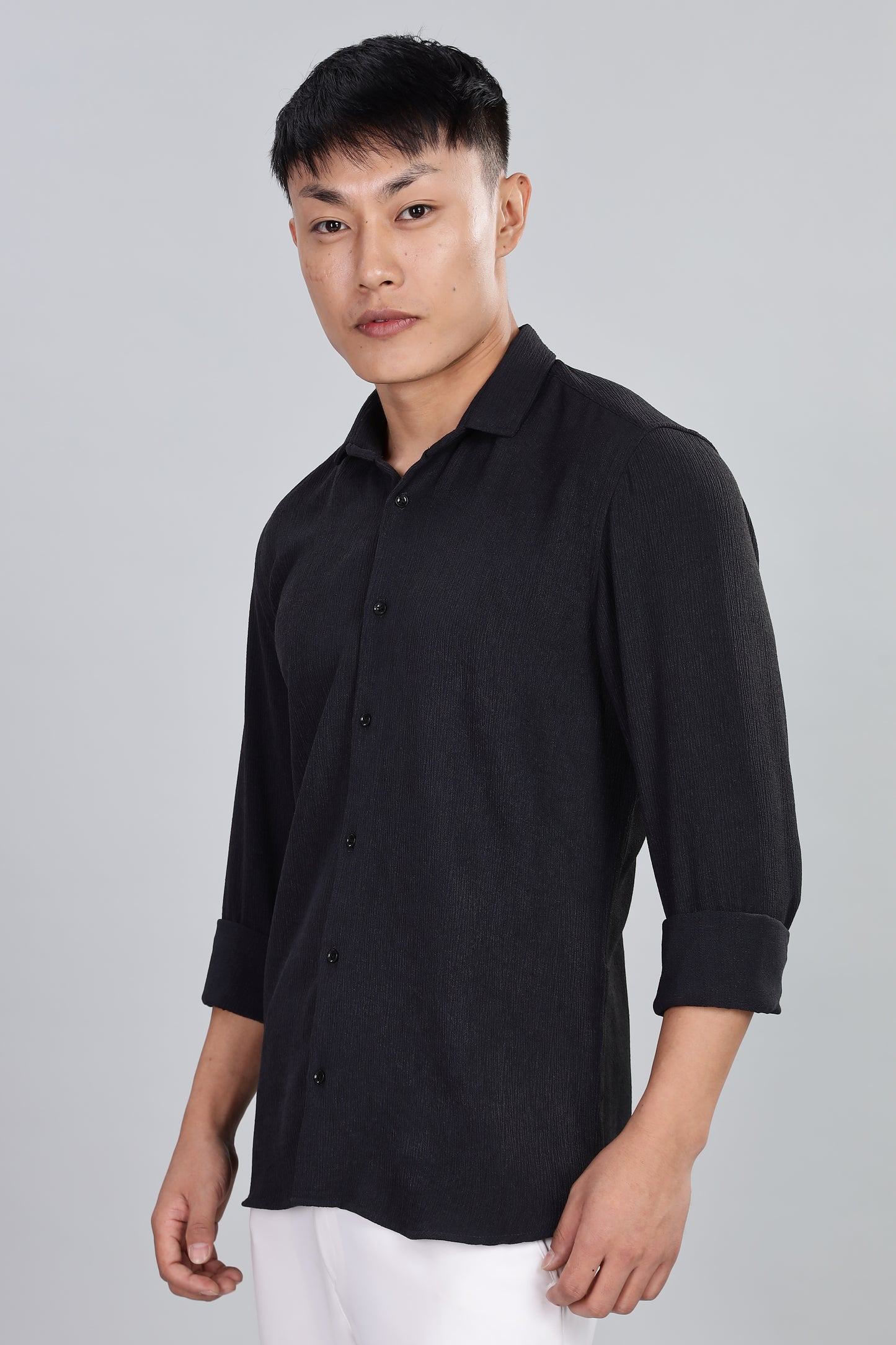 Men’s Premium Textured Shirt(Black) – Luxurious Fabric, Timeless Style | Wear Confidence, Own the Moment