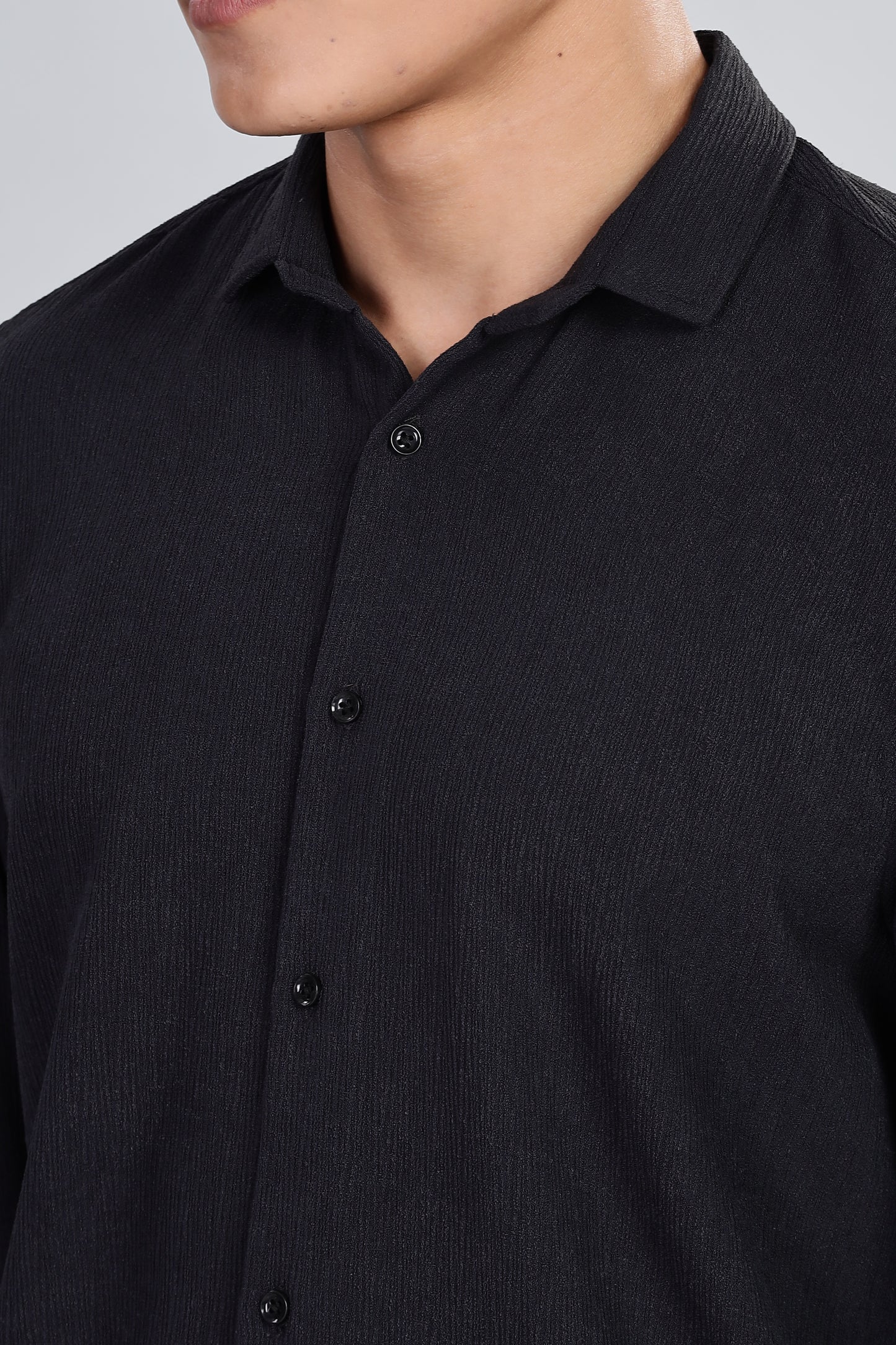 Men’s Premium Textured Shirt(Black) – Luxurious Fabric, Timeless Style | Wear Confidence, Own the Moment