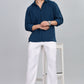 Men’s Premium Textured Shirt(Dark Blue) – Luxurious Fabric, Timeless Style | Wear Confidence, Own the Moment