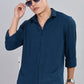 Men’s Premium Textured Shirt(Dark Blue) – Luxurious Fabric, Timeless Style | Wear Confidence, Own the Moment