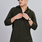 Men’s Premium Textured Shirt(Dark Green) – Luxurious Fabric, Timeless Style | Wear Confidence, Own the Moment