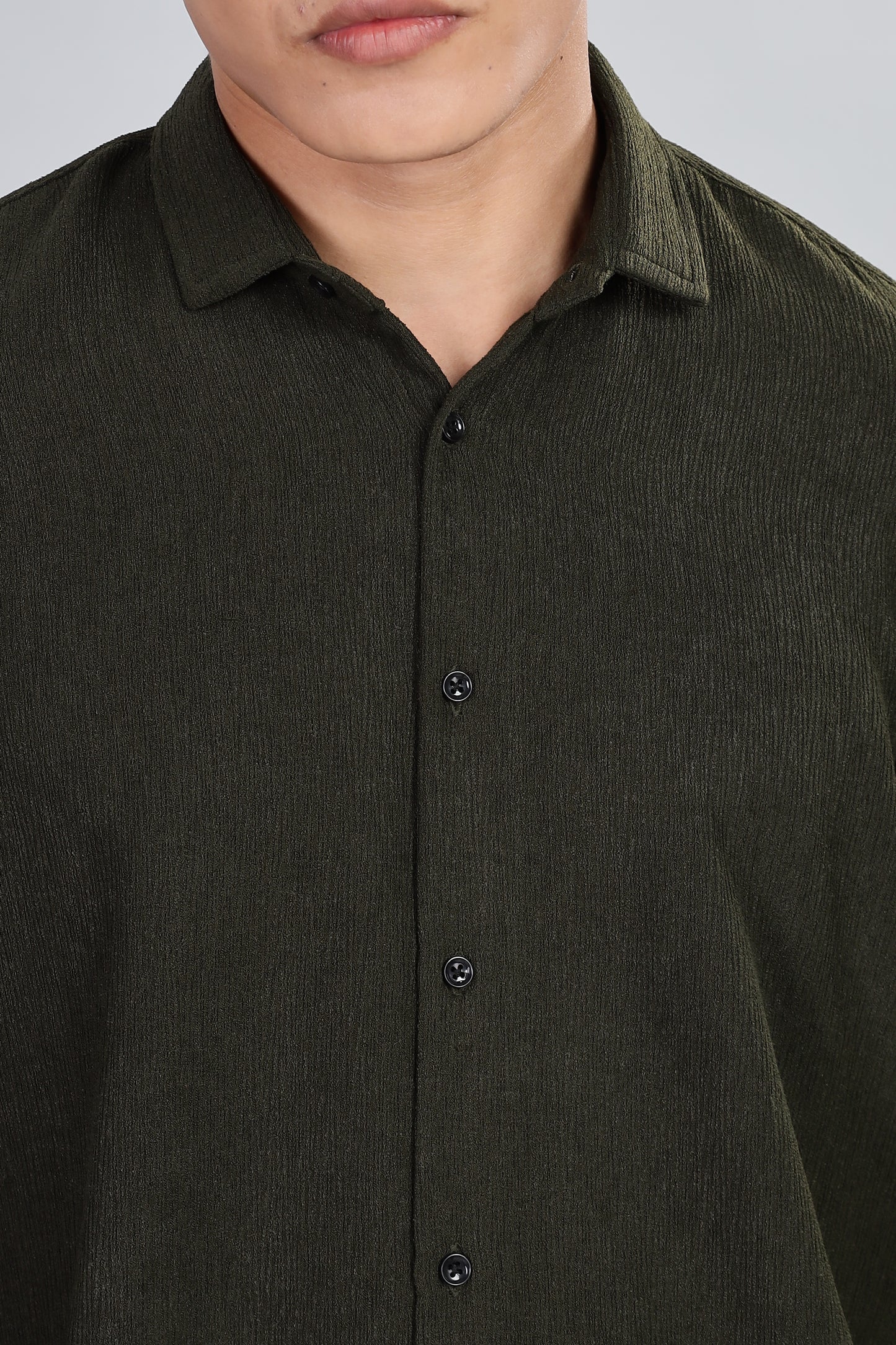 Men’s Premium Textured Shirt(Dark Green) – Luxurious Fabric, Timeless Style | Wear Confidence, Own the Moment