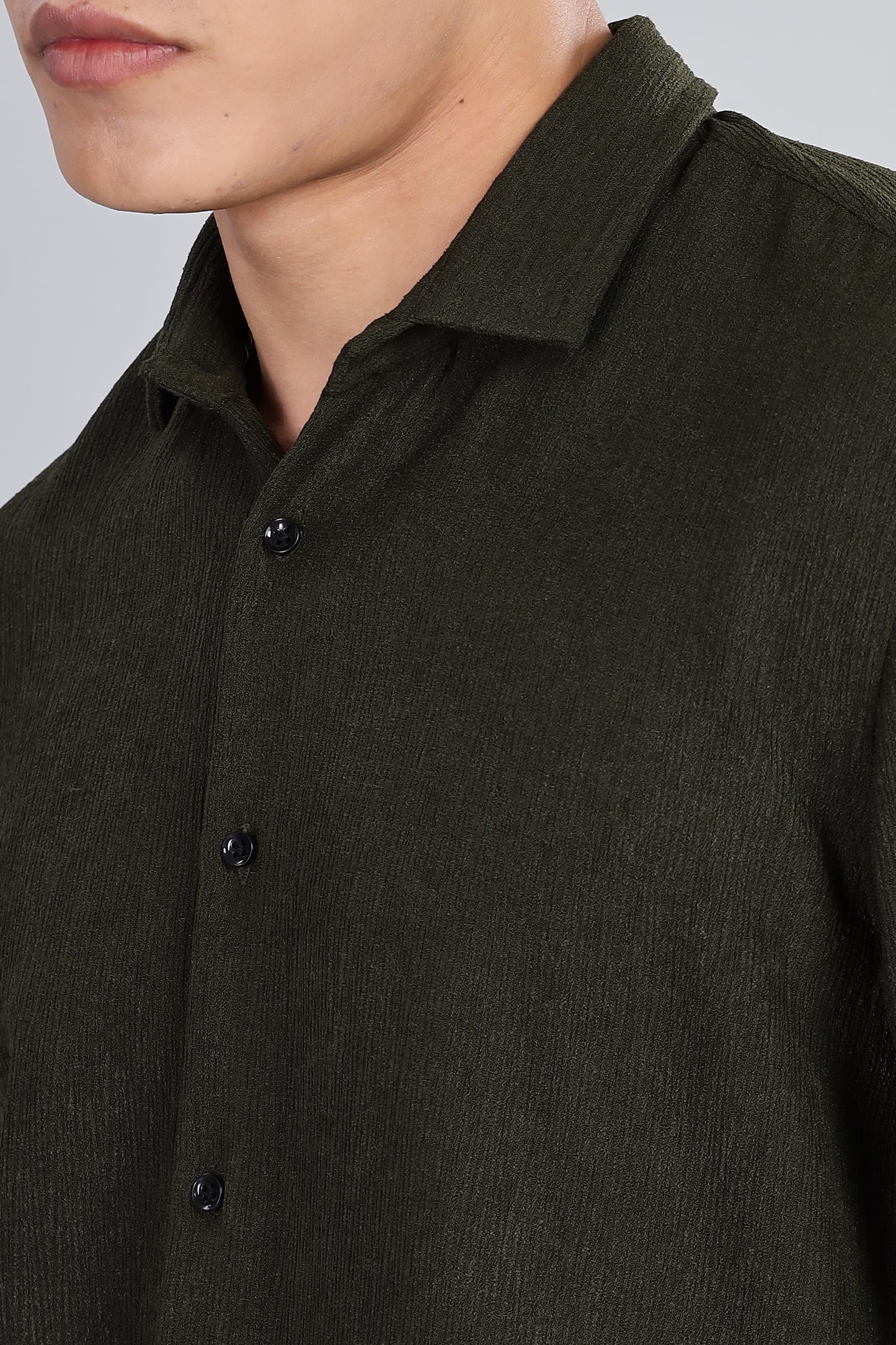 Men’s Premium Textured Shirt(Dark Green) – Luxurious Fabric, Timeless Style | Wear Confidence, Own the Moment