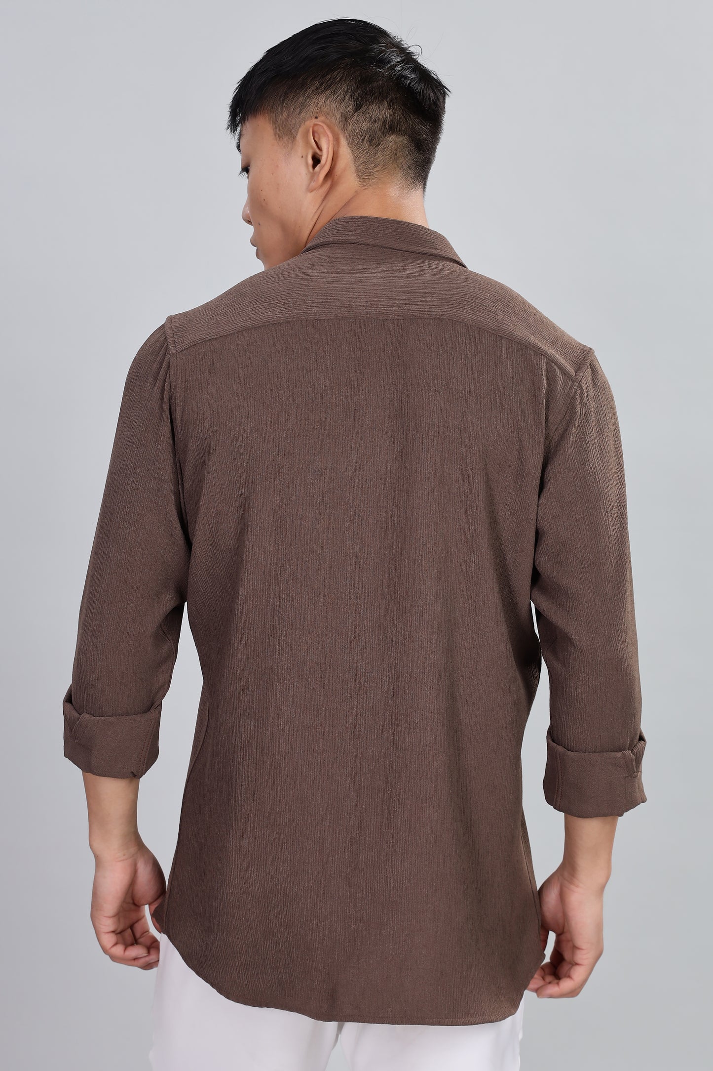 Men’s Premium Textured Shirt(Coffee) – Luxurious Fabric, Timeless Style | Wear Confidence, Own the Moment
