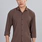 Men’s Premium Textured Shirt(Coffee) – Luxurious Fabric, Timeless Style | Wear Confidence, Own the Moment