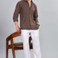 Men’s Premium Textured Shirt(Coffee) – Luxurious Fabric, Timeless Style | Wear Confidence, Own the Moment