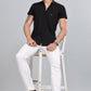 Black Premium Cotton Blend Casual Shirt – Soft & Breathable Fabric
