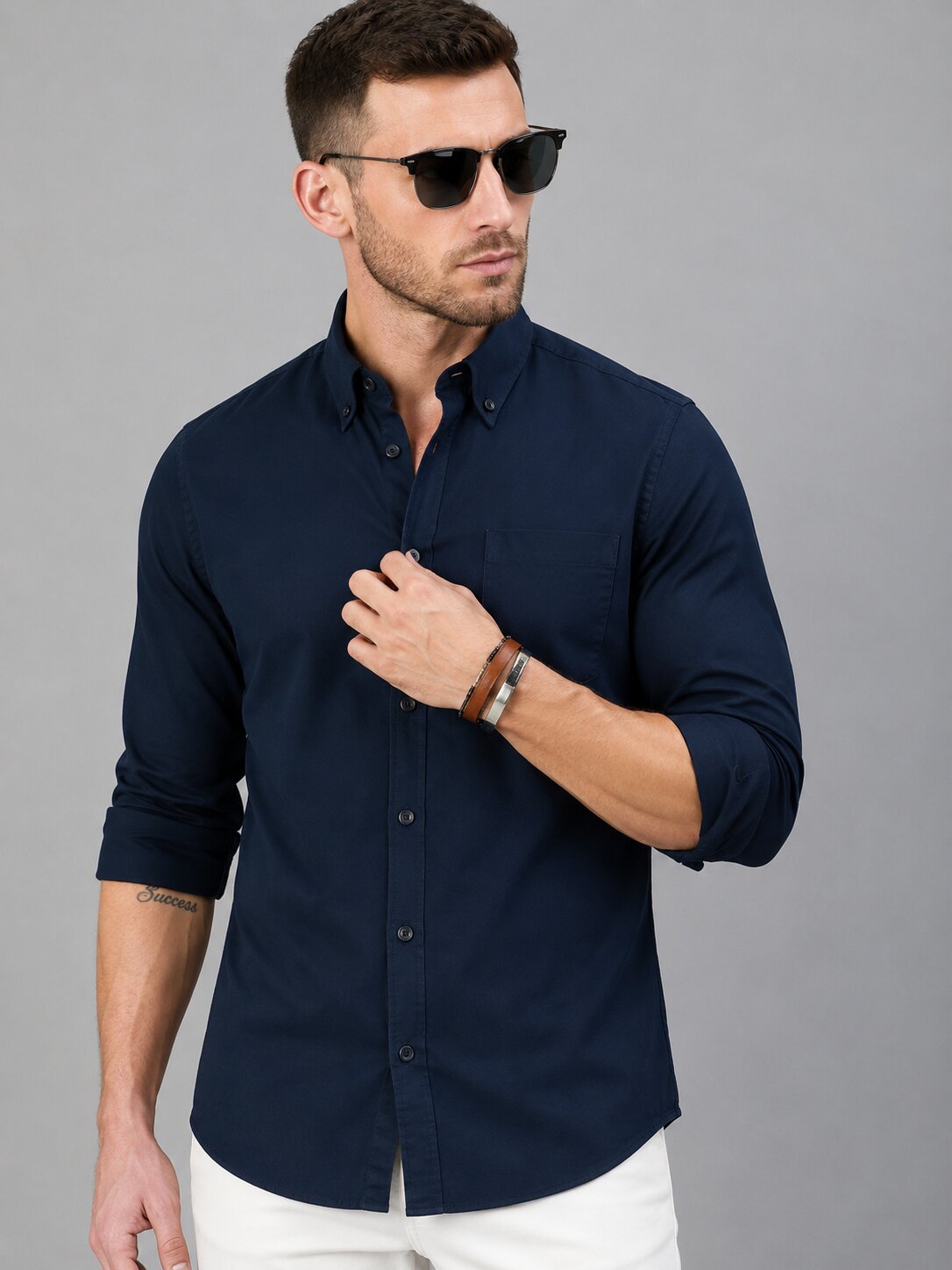 Men’s Black Solid Full Sleeve Button Down Casual Shirt