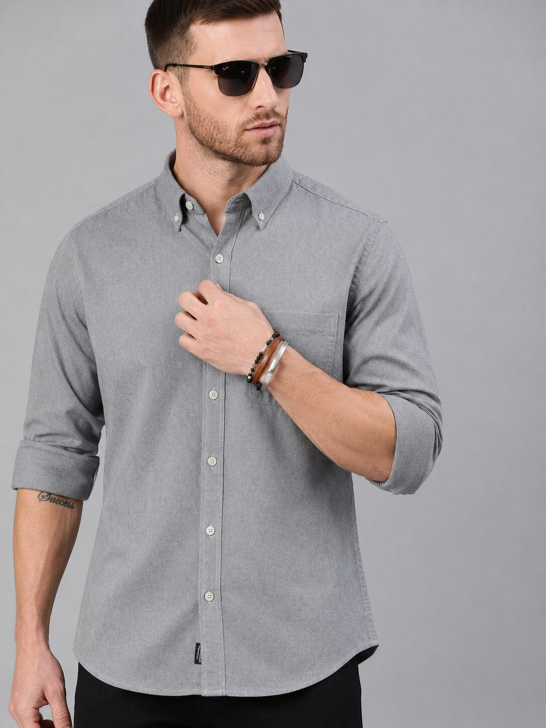 Men’s Black Solid Full Sleeve Button Down Casual Shirt