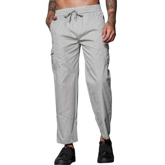 Men’s Heavy-Duty Cotton Cargo Pants(Light-Grey) – Rugged Style, All-Day Comfort