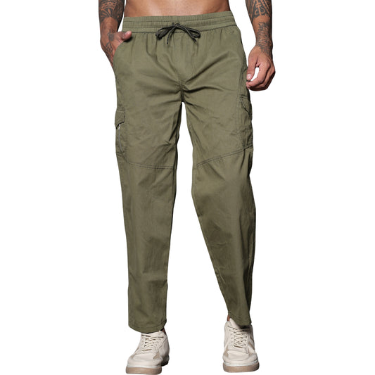 Men’s Heavy-Duty Cotton Cargo Pants(GREEN) – Rugged Style, All-Day Comfort