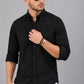 Men’s White Solid Full Sleeve Button-Down Casual Shirt