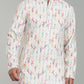 Men’s Brown Geometric Printed Textured Kurta