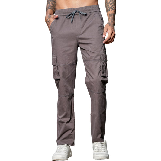 Dark Grey Solid Cargo Pants Fabric – Comfortable and Durable for Everyday Wear